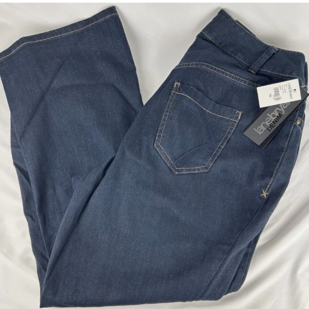 NWT Lane Bryant Distinctly Boot Cut Denim Blue Jeans 14 P Petite Right Fit